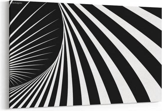 Schilderij - Abstract art , zwart-wit — 90x60 cm | bol.com