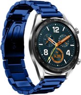 Stalen Smartwatch bandje - Geschikt voor  Huawei Watch GT stalen band - blauw - 42mm - Horlogeband / Polsband / Armband