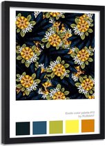 Foto in frame Exotische bloemen, 70x100cm,  groen/geel, Premium print