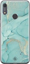Huawei Y6 (2019) hoesje siliconen - Marmer mint groen | Huawei Y6 (2019) case | mint | TPU backcover transparant