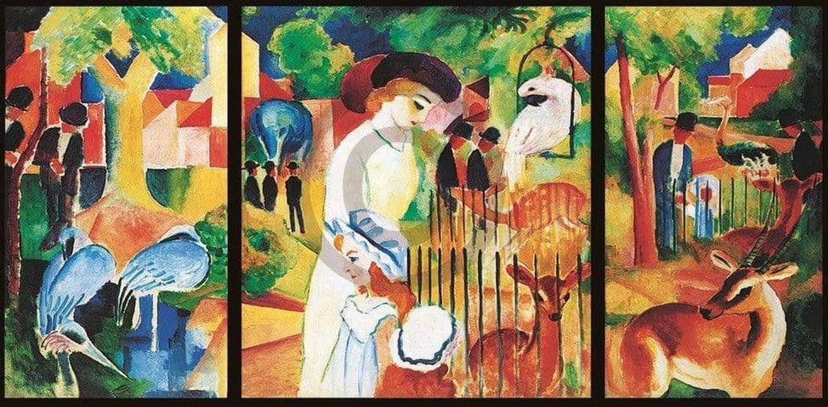 PGM Kunstdruk August Macke - Zoologischer Garten 100x50cm Divers