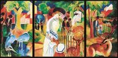 August Macke - Zoologischer Garten Kunstdruk 100x50cm