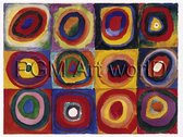 Wassily Kandinsky - Farbstudie Quadrate Kunstdruk 120x90cm
