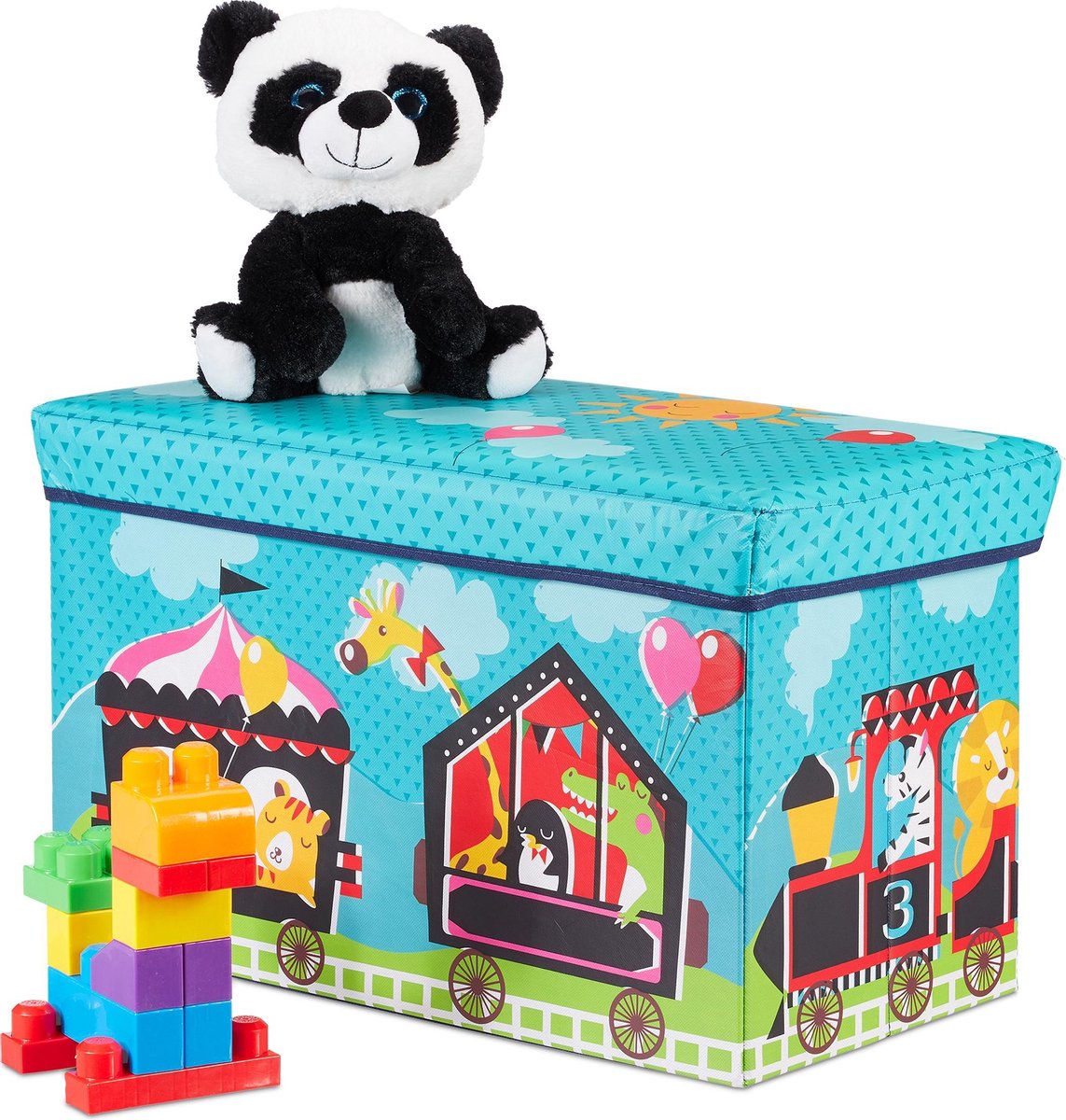Rebecca Mobili Speelgoedkist, kinderborst, wit, MDF grenen, met achterdeksel, voor kinderkamer, Montessori-kamer - afmetingen HxBxD: 55 x 60 x 40 cm - Art. RE6844