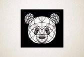 Line Art - Panda vierkant - L - 82x90cm - Zwart - geometrische wanddecoratie