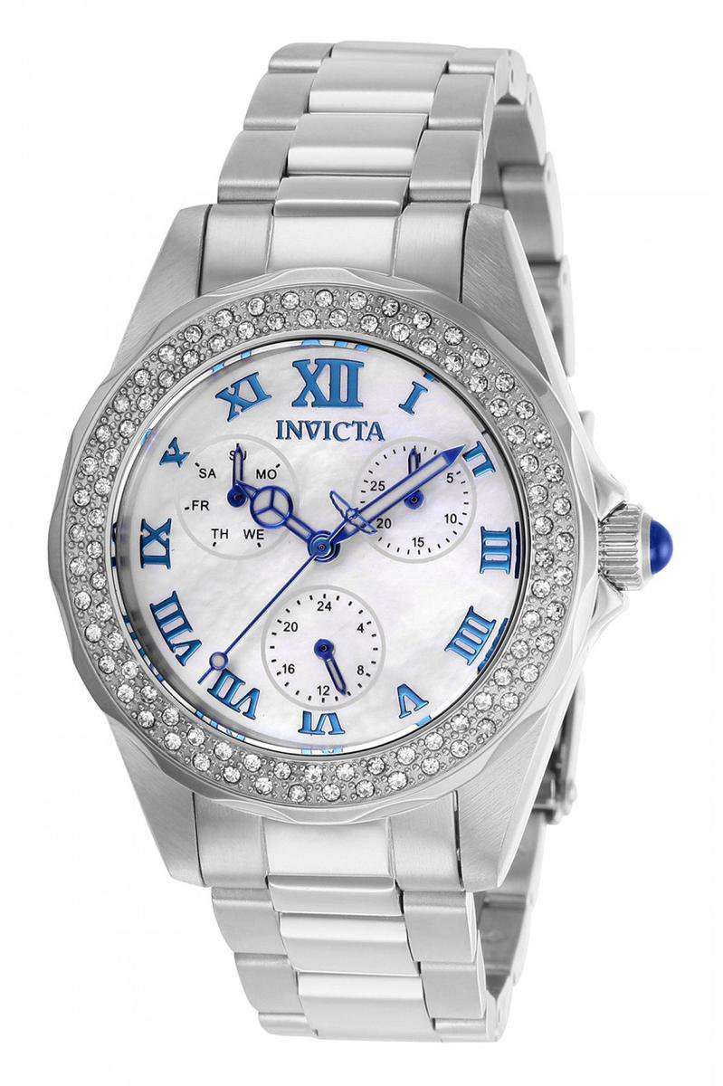 Invicta Angel 28436 Dames Horloge - Waterdicht - Analoog - Quartz Uurwerk - Roestvrij Staal met witte Wijzerplaat - 38mm