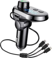 CarVibe Bluetooth FM transmitter - Carkit - Inclusief oplaadkabels - Voor elke smartphone en auto