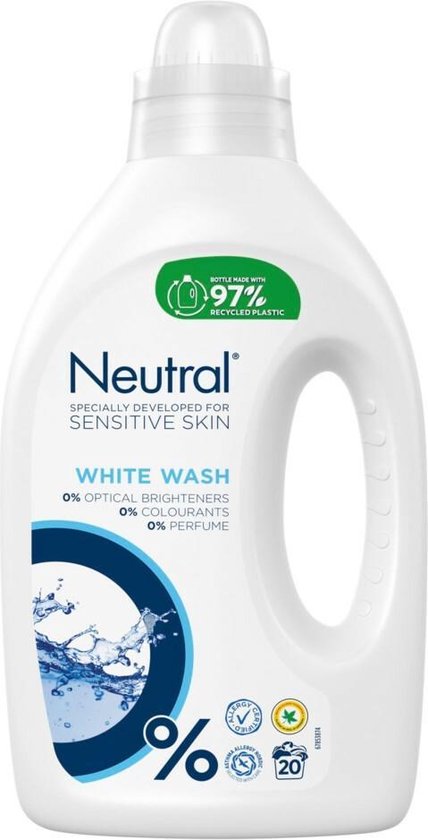 Neutral 0% Wit Parfumvrij Wasmiddel - 3 x 20 wasbeurten - Voordeelverpakking