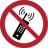 Pictogram bordje Mobiele telefoon verboden | Ø 200 mm - verpakt per 2 stuks