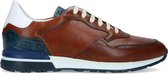 Van Lier - Heren - Cognac sneakers met donkerblauw detail - Maat 42