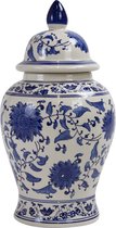 Fine Asianliving Chinese Gemberpot Blauw Wit Handgeschilderd Porselein D25xH46cm