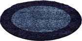 Shaggy Tapijt 30 mm Poolhoogte Borduur Desing Blauw MarineBlauw