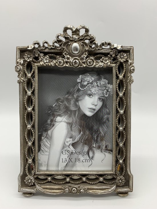 bereiken resterend gokken Fotolijst - antiek - rijk versierde barok spiegel - kunsthars zilver  brocant - 13x18 cm | bol.com