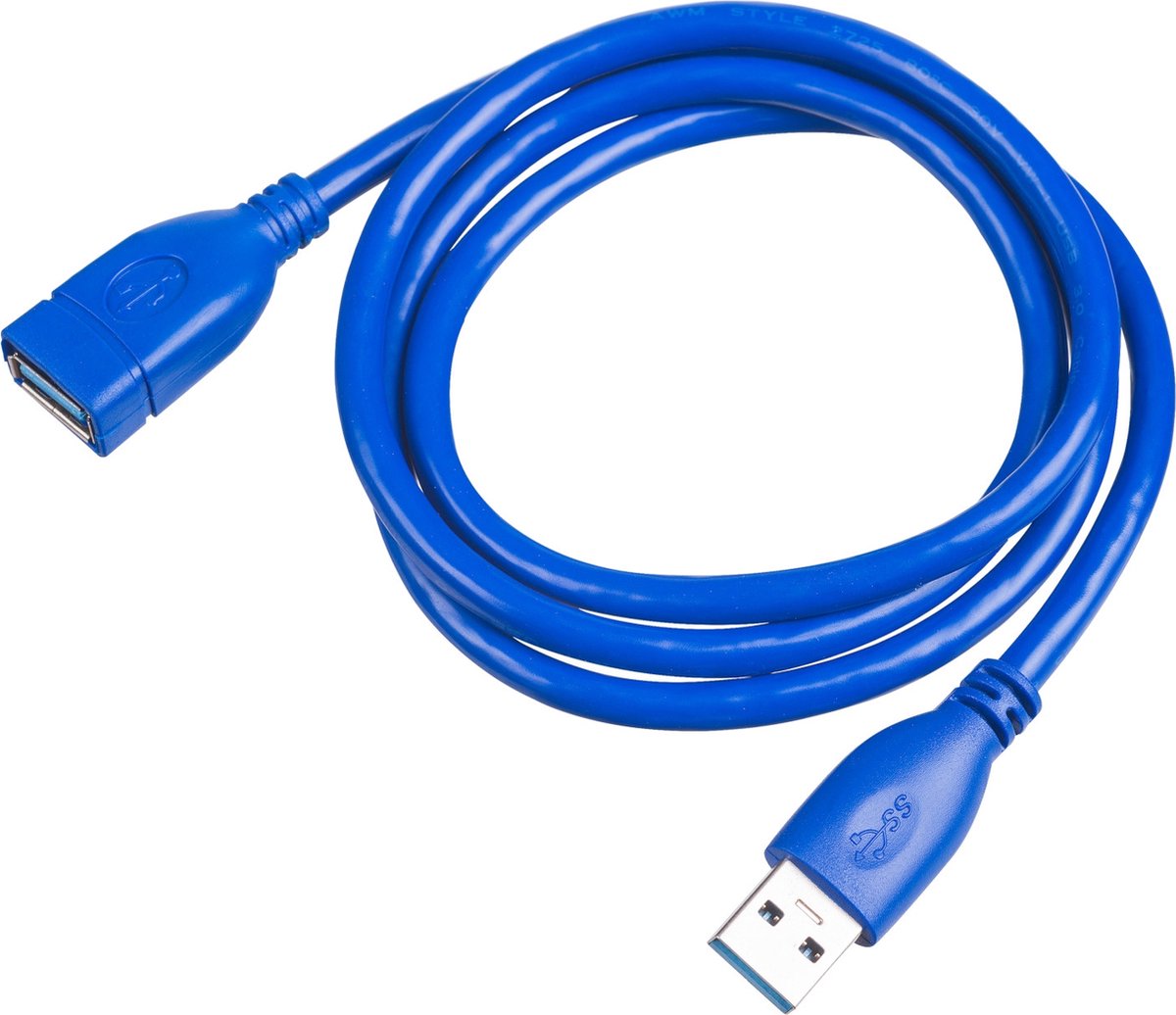 Akyga USB-kabel USB-A stekker, USB-A bus 1.00 m Zwart AK-USB-28