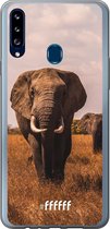 Samsung Galaxy A20s Hoesje Transparant TPU Case - Elephants #ffffff