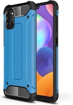 Armor Hybrid Back Cover - Samsung Galaxy A31 Hoesje - Lichtblauw