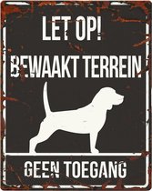D&D Waakbord / Warning sign square beagle n Zwart 20x25cm