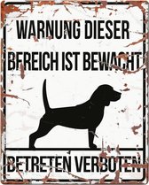 D&D Waakbord / Warning sign square beagle de Wit 20x25cm