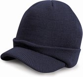 Chapeau d'hiver à la Trendy de chaud avec visière pare - soleil en bleu foncé pour adultes - chapeaux pour dames / chapeaux pour hommes - 100% polyacrylique