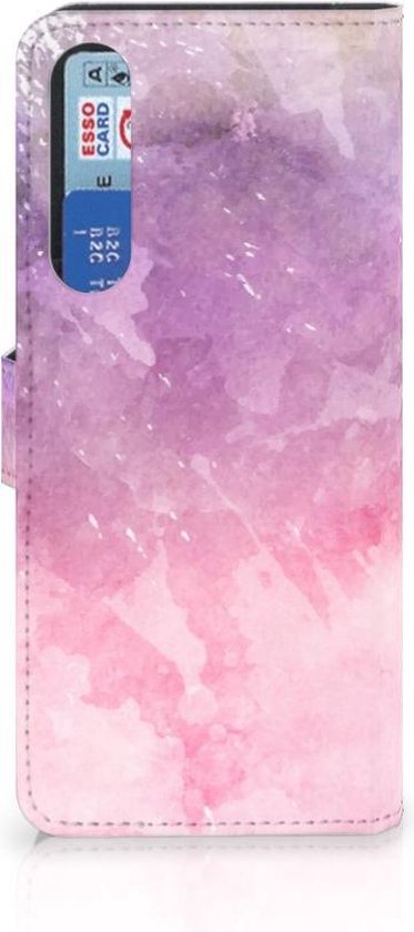 Coque Téléphone Sony Xperia 1 II Housse en Cuir Etui de Protection pour Peinture Rose Pourpre