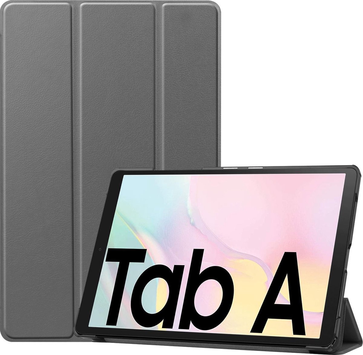 Hoes - Geschikt voor Samsung Galaxy Tab A7 (2020) - Dun & Stevig - Trifold Bookcase - Hard Cover - Hardcover Book Case - Tablet Hoesje - Grijs