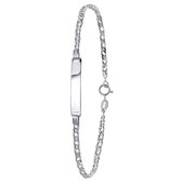 Lucardi Dames Armband plaat gourmet - Echt Zilver - Armband - Cadeau - 18 cm - Zilverkleurig