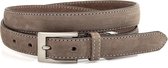 JV Belts Taupe nubuck dames riem - dames riem - 2.5 cm breed - Taupe - Echt Leer/Nubuck - Taille: 100cm - Totale lengte riem: 115cm