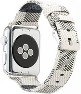 Leren bandje Apple Watch Wit met klassieke zilverkleurige gesp 38mm-40mm Watchbands-shop.nl
