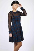 Jawbreaker Korte jurk -M- Get Fluid Plaid Overall Blauw