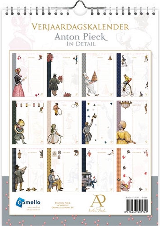 Anton Pieck Verjaardagskalender - In Detail (formaat 18x25) - Comello