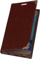 TPU Map Booktype Wallet Case Hoesjes voor Galaxy S6 G920F Bruin