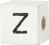 Letterkralen, Z, afm 8x8 mm, gatgrootte 3 mm, wit, 25 stuk/ 1 doos