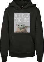 Urban Classics Star Wars Kinder hoodie/trui -Kids 134- The Mandalorian The Child Good Side Zwart