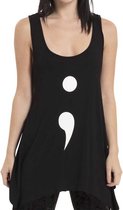 Jawbreaker Mouwloze top -L- Semicolon Mental Health Awareness Puntkomma ; Zwart