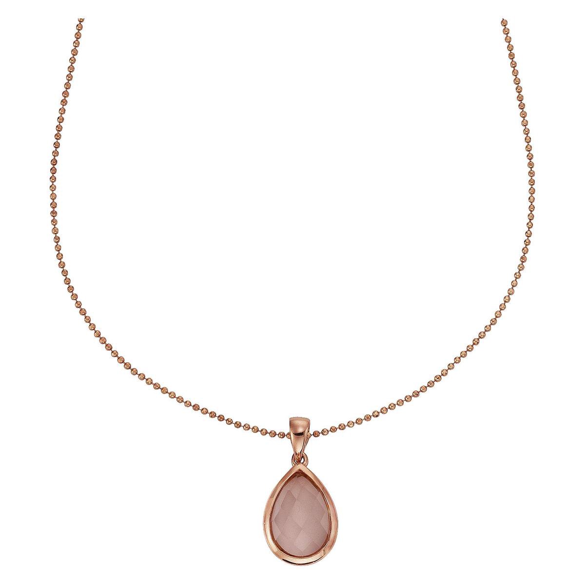 Jamelli Dames Ketting 925 sterling zilveren 1 rozenkwarts One Size 87868923