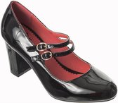 Banned Golden Years 60's Lak Pumps Zwart