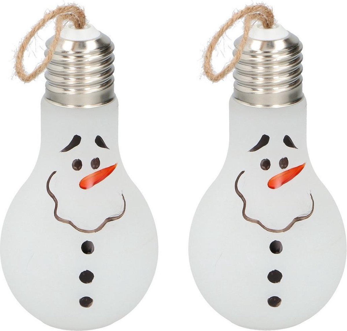 2x lumières de Noël bonhomme de neige avec éclairage LED 18 cm -  décoration... | bol.com