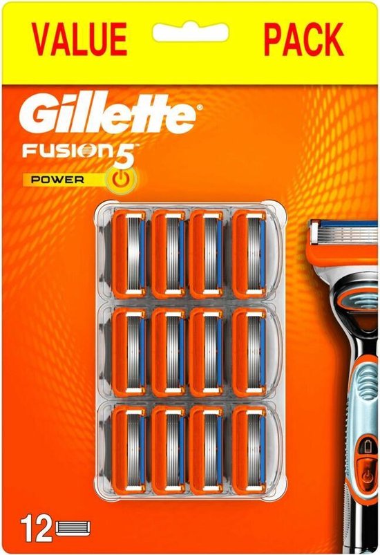 Gillette Fusion5 Power Scheermesjes Mannen - 12 Stuks - Gillette