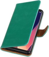 Wicked Narwal | Premium TPU PU Leder bookstyle / book case/ wallet case voor LG V30 Groen