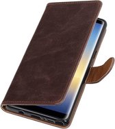 Wicked Narwal | Premium TPU PU Leder bookstyle / book case/ wallet case voor Samsung Galaxy Note 8 Mocca