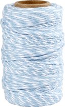 Katoenkoord, dikte 1,1 mm, wit/lichtblauw, 50m