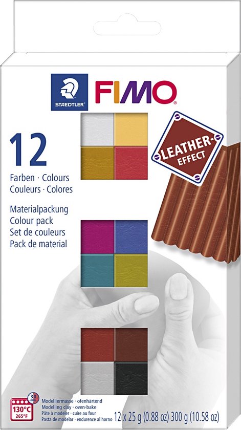 STAEDTLER FIMO leather-effect set - colour pack 12 st - Fimo
