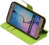 Wicked Narwal | Cross Pattern TPU bookstyle / book case/ wallet case voor Samsung Galaxy S6 G920F Groen