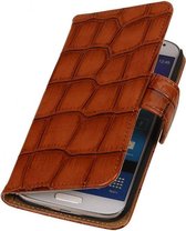Wicked Narwal | Glans Croco bookstyle / book case/ wallet case Hoes voor Samsung galaxy a5 2015Bruin