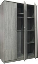Bol.com Kledingkast Ray 120cm met 3 deuren - grijze eik aanbieding