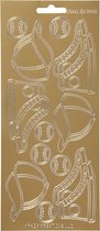 Stickers, sport, 10x23 cm, goud, 1 vel