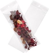 Gripzakken met Ophanggat en Luchtgat 7.5x20.5cm Kristalhelder PP 50 Micron (100 stuks)
