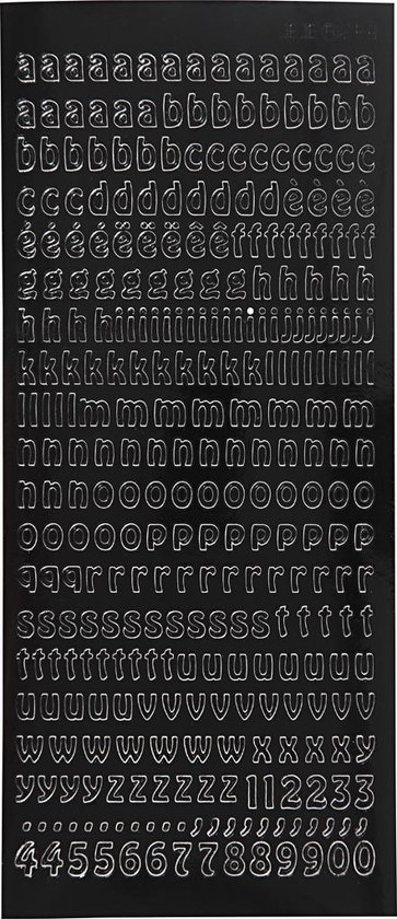 Stickers. kleine letters. klein. 10x23 cm. zwart. 1 vel | bol.com