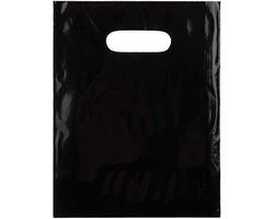 Draagtassen Plastic Zwart 30,5x38,1cm PE 60 Micron (100 stuks)