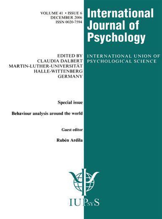 Special Issues of the International Journal of Psychology -  ... - cover